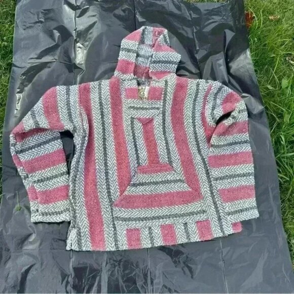 BAJA JOE pull over Baja with hood. Size Small pink and gray - Picture 3 of 6